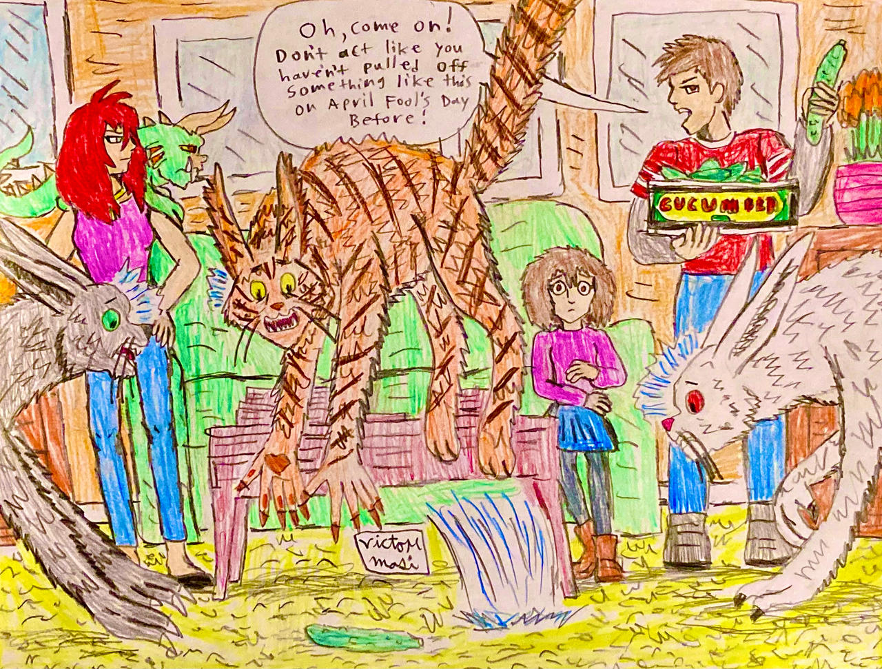 April Fools Cucumber Cat Scare