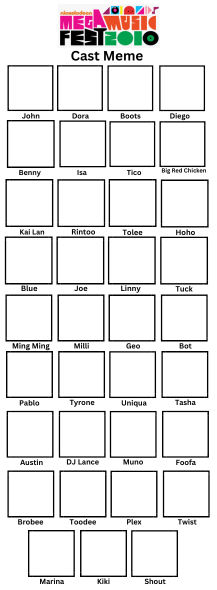 Songcast Meme Nickelodeon Mega Music Fest Cast Meme Template by Jasline64 on DeviantArt