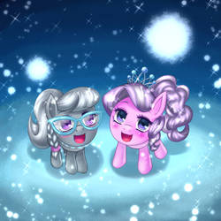 Diamond Tiara and Silver Spoon in snow