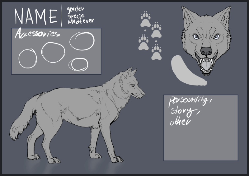 Wolf Reference Format Wolf Character Reference Base by rott-gutt on DeviantArt