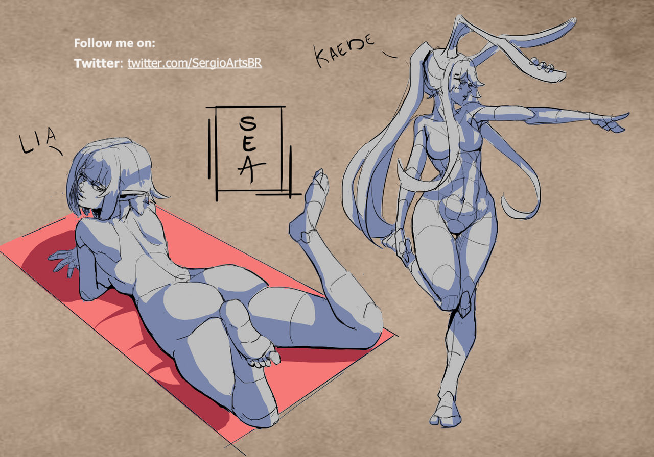Line/Construction-Study Day 3 - Ocs Lia and Kaede