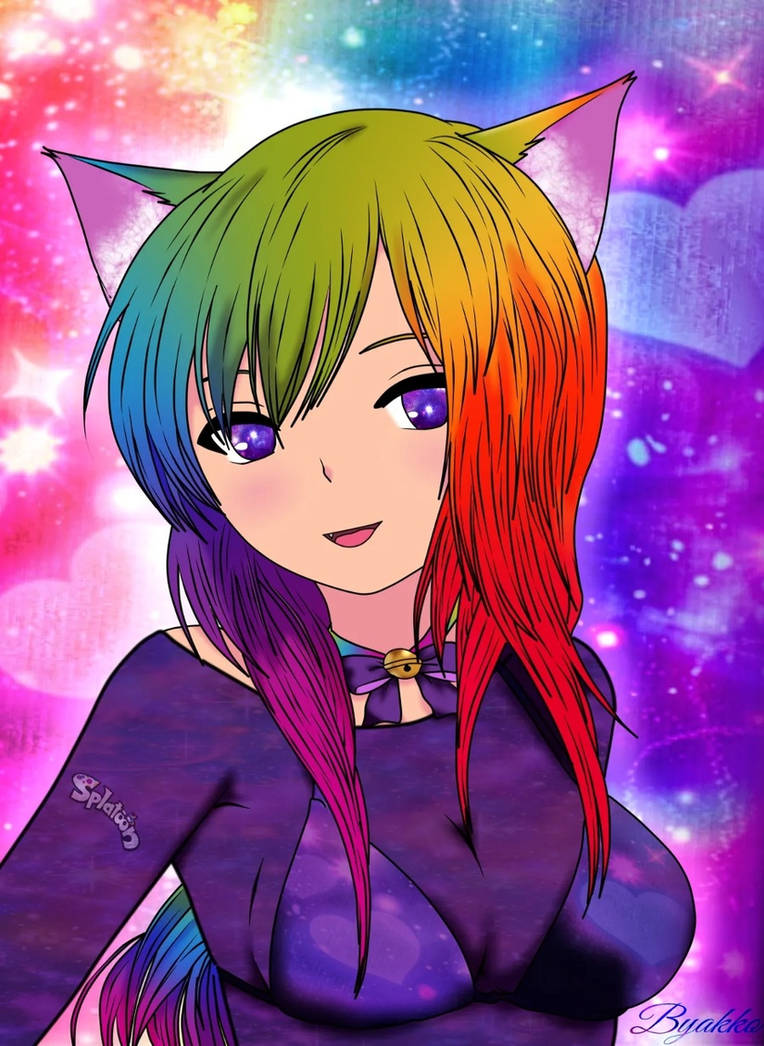 Rainbow-Neko by CafiIder on DeviantArt