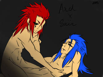 Axel teasing Saix by Miu-Misha