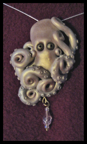 albino octopus pendant