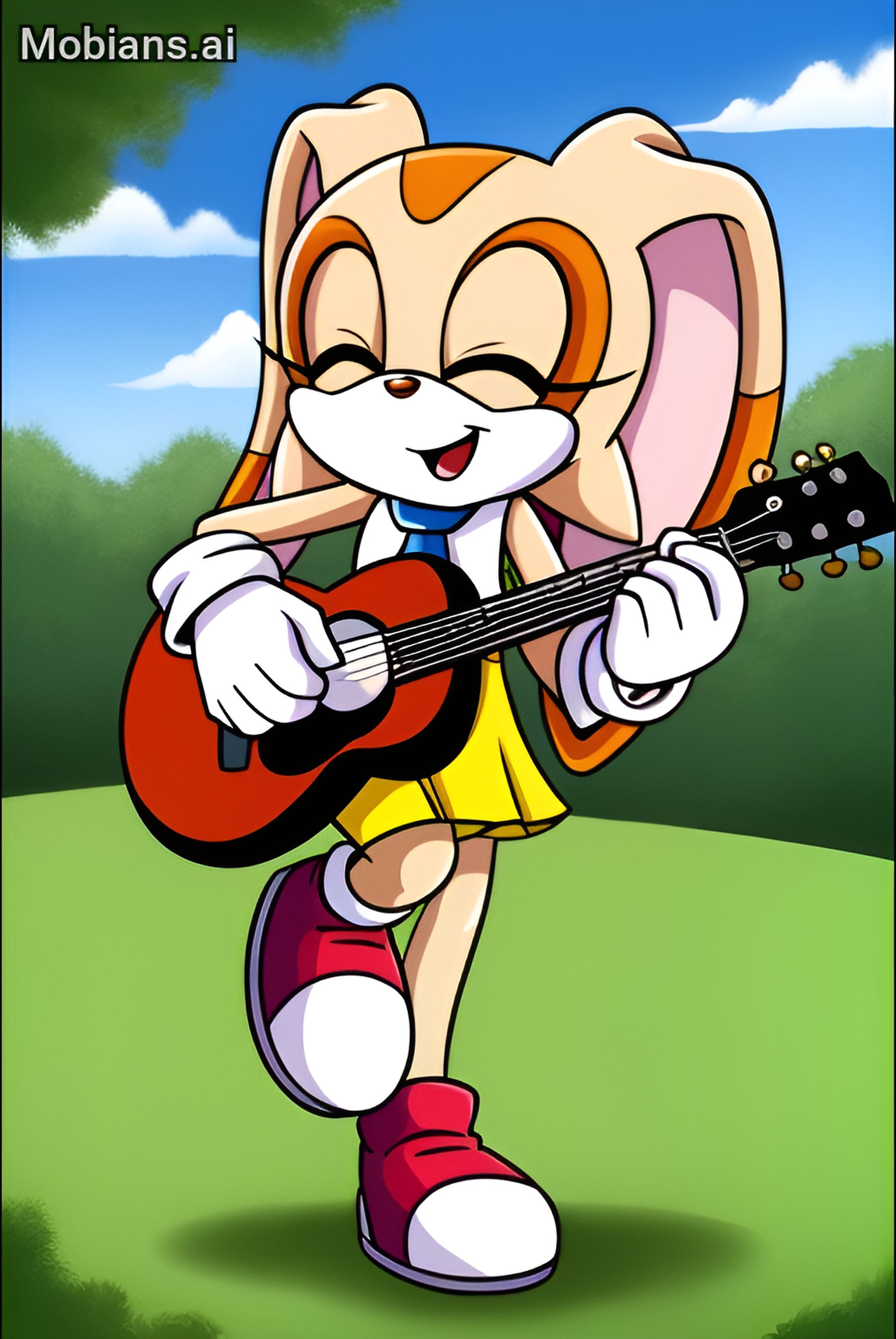 Cream Rabbit Ballet Deviantart Cream The Rabbit playing guitar and dancing! by danthemangranturismo on ...