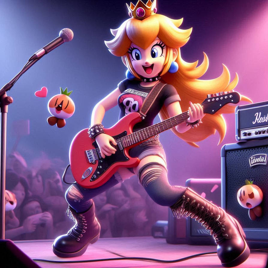 Peach Rocks Princess Peach rocks out on stage!! ^^ :) by danthemangranturismo on ...