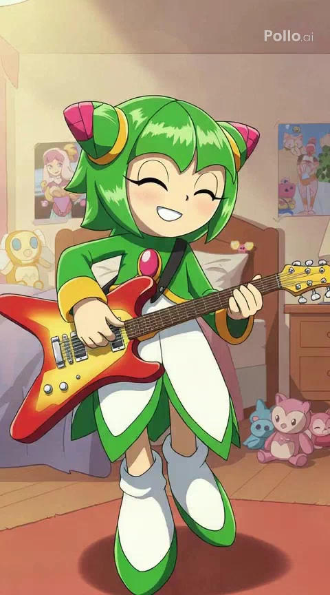 Cosmo85 Cosmo happily rocks out with her electric guitar. by ...