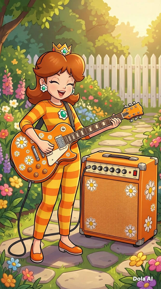 Princess Daisy Instruments Princess Daisy enjoys her music in her garden. by danthemangranturismo ...