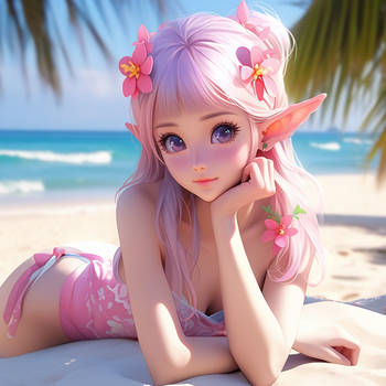 Cute Elf With Violet Eyes Daydreams About You
