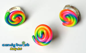 Rainbow Candy Twist Rings