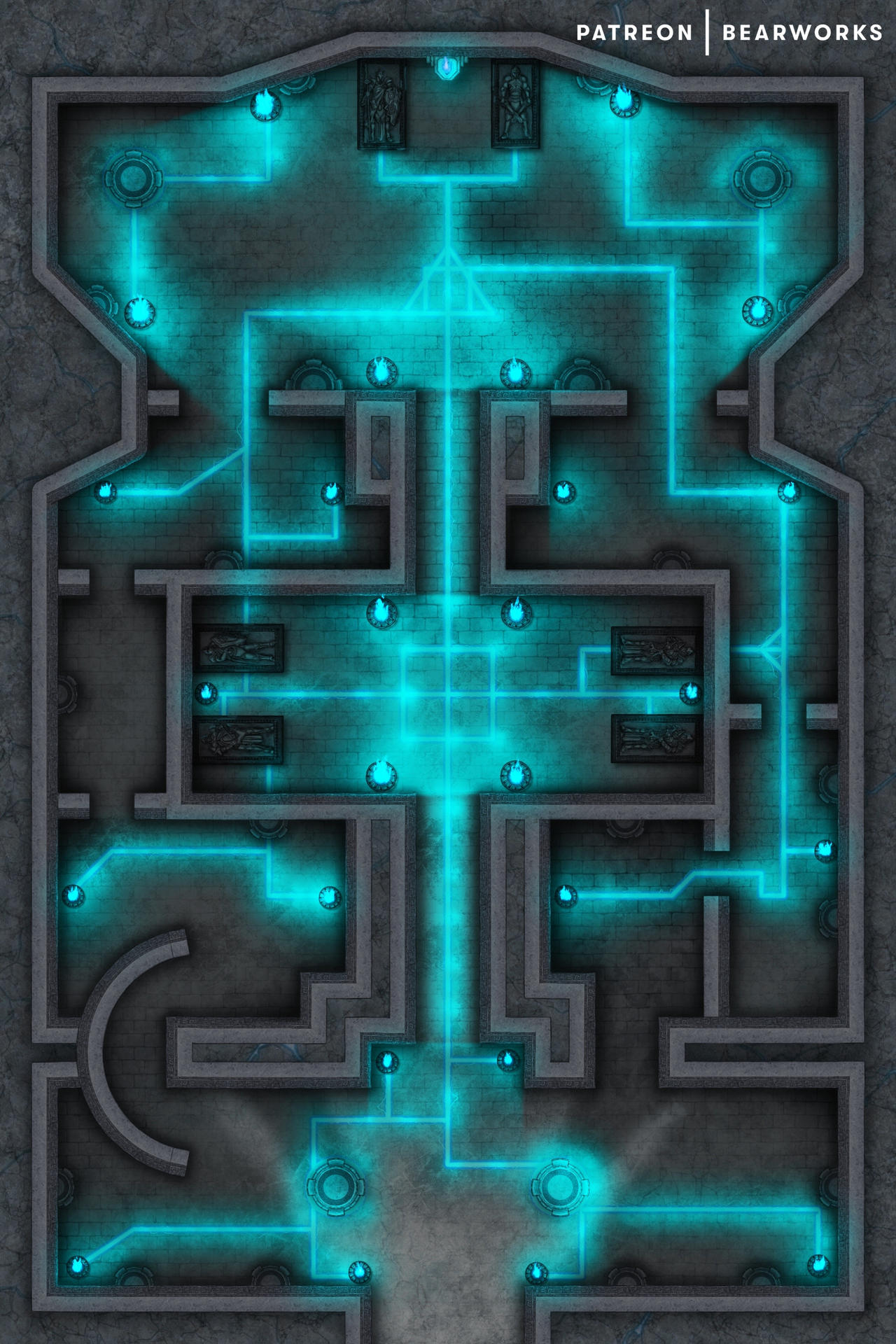Ice Dungeon | Battlemap | 20x30 by BearworksHQ on DeviantArt
