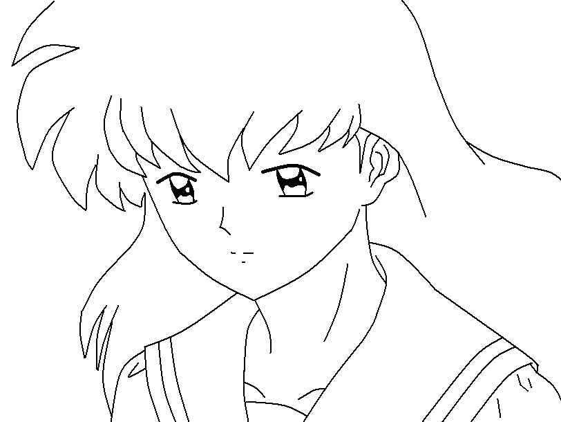 Kagome Higushi Coloring Page 1 by Noari on DeviantArt