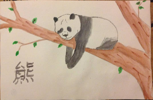 Panda Watercolor Painting