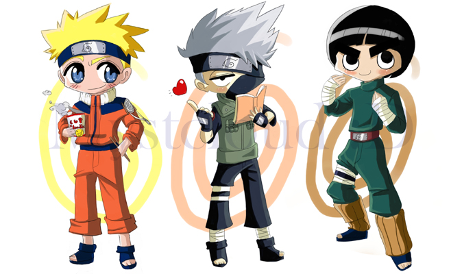 Naruto Kakashi and Rock Lee