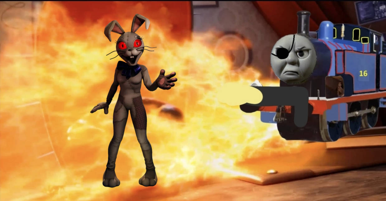 Jasper Rabbitears Jasper burns Vanny the white rabbit by Bryandurate on DeviantArt