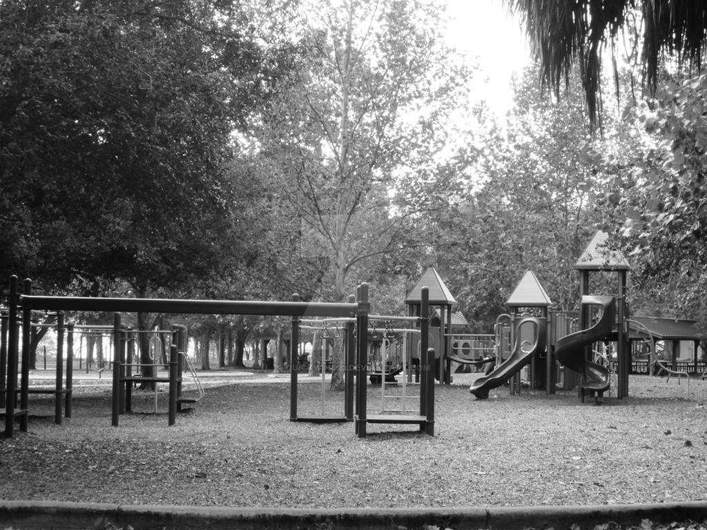 Deserted Playground - Black and White