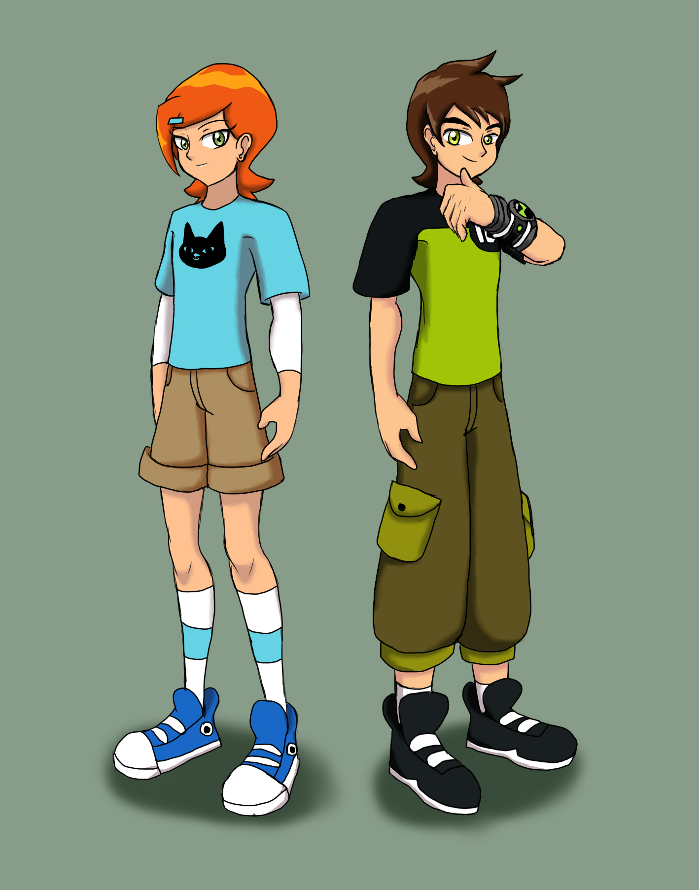 Ben and Gwen (Original) in reboot clothing