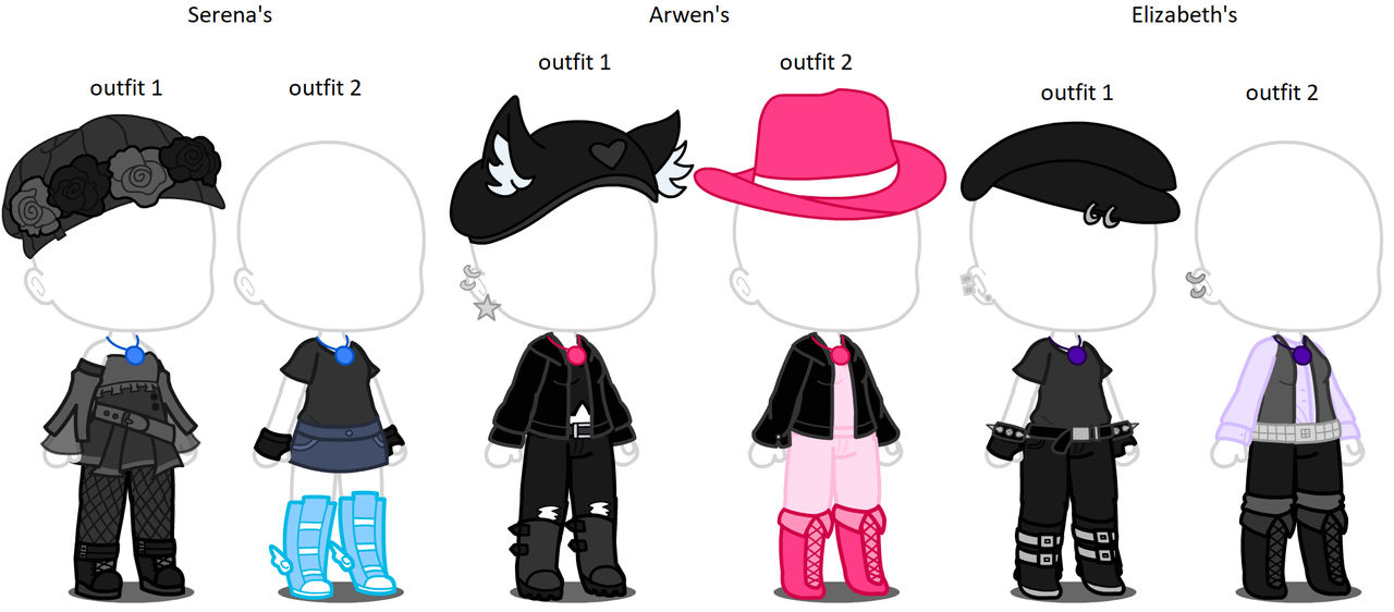 The Rockin Wolf Girls Outfits (Gacha Club) by ArwenTheCuteWolfGirl on ...