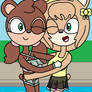 Haru Hugging Suzu In The Pool