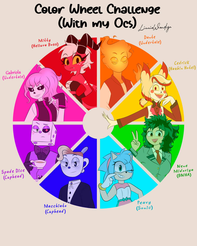Color wheel Challenge (With my Ocs) by Lizzie-Wendigo on DeviantArt