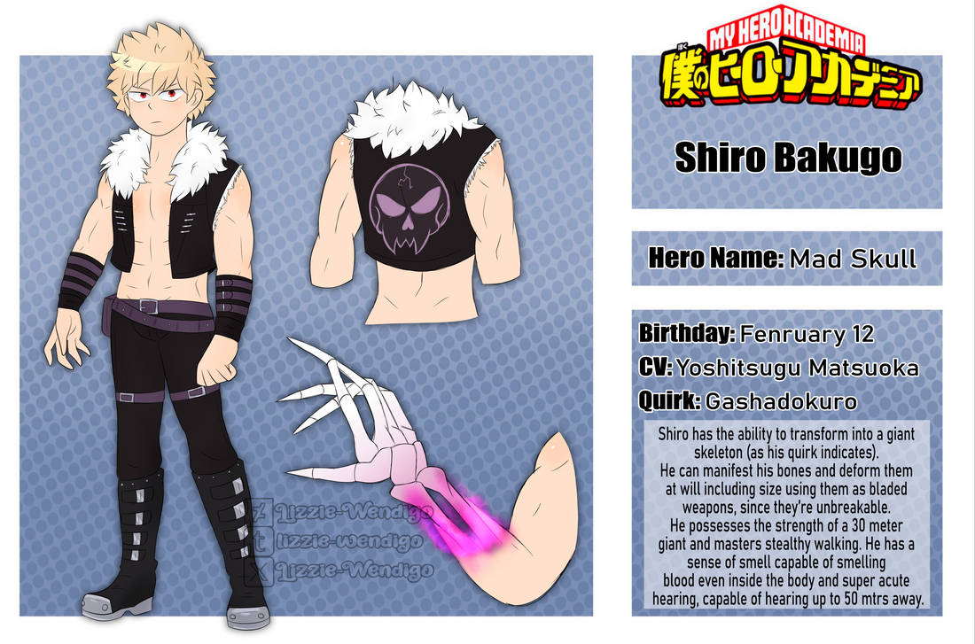 BNHA OC: Shiro Bakugo 2/2 by Lizzie-Wendigo on DeviantArt