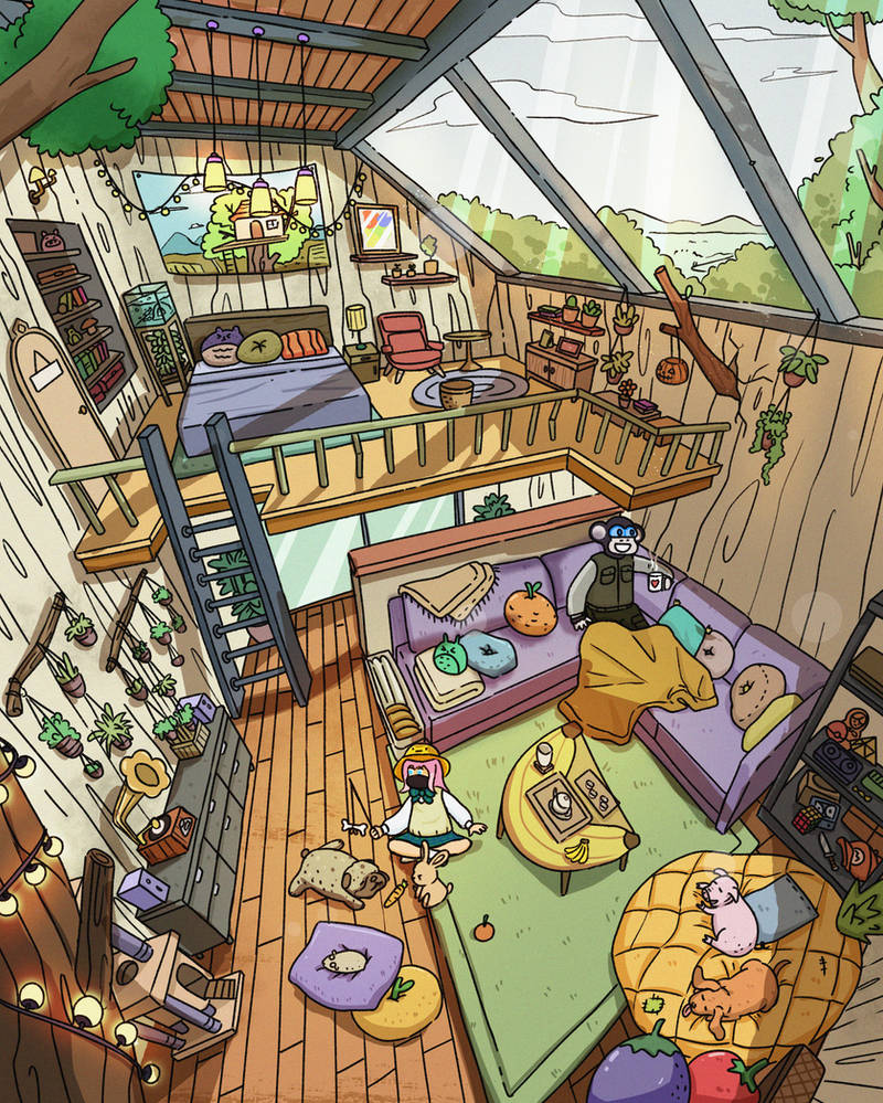 George Monkey Treehouse Inside tree house of monkey by huyleoo2000 on DeviantArt