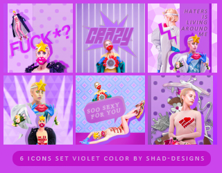 6 Icon Set Violet Color