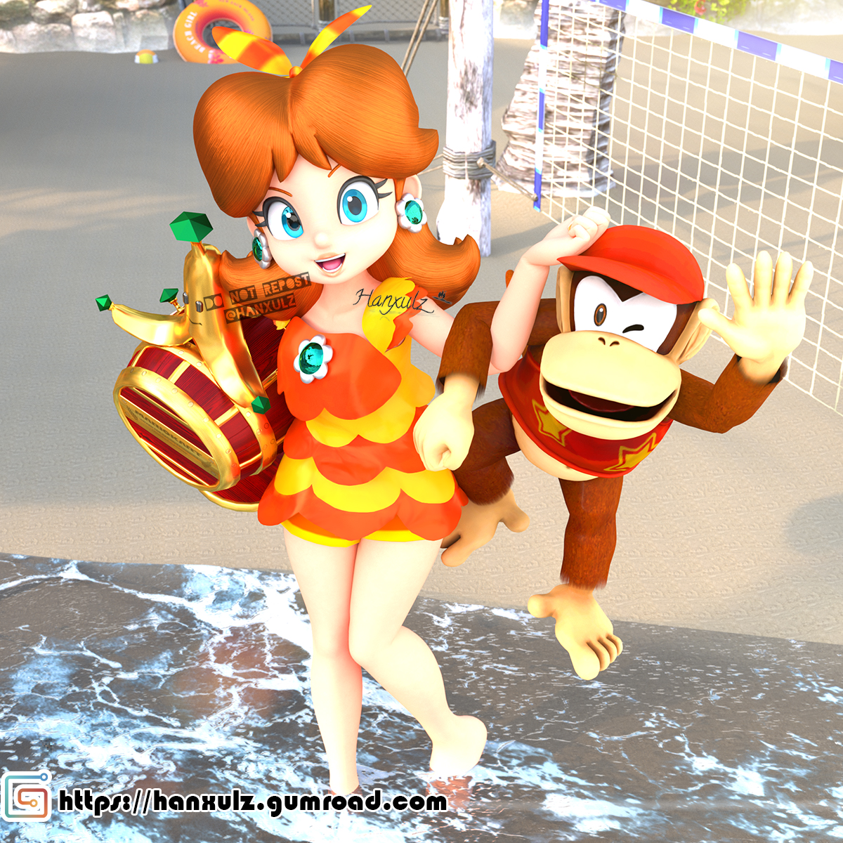 Daisy X Diddy Kong - Banana Cup Victory by Hanxulz on DeviantArt