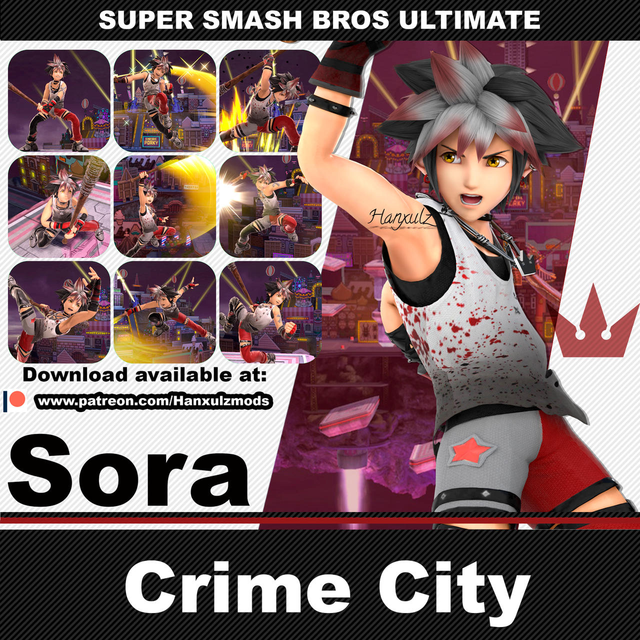 Sora Dissidia Mod SSBU Mod: Sora (Crime City) by Hanxulz on DeviantArt