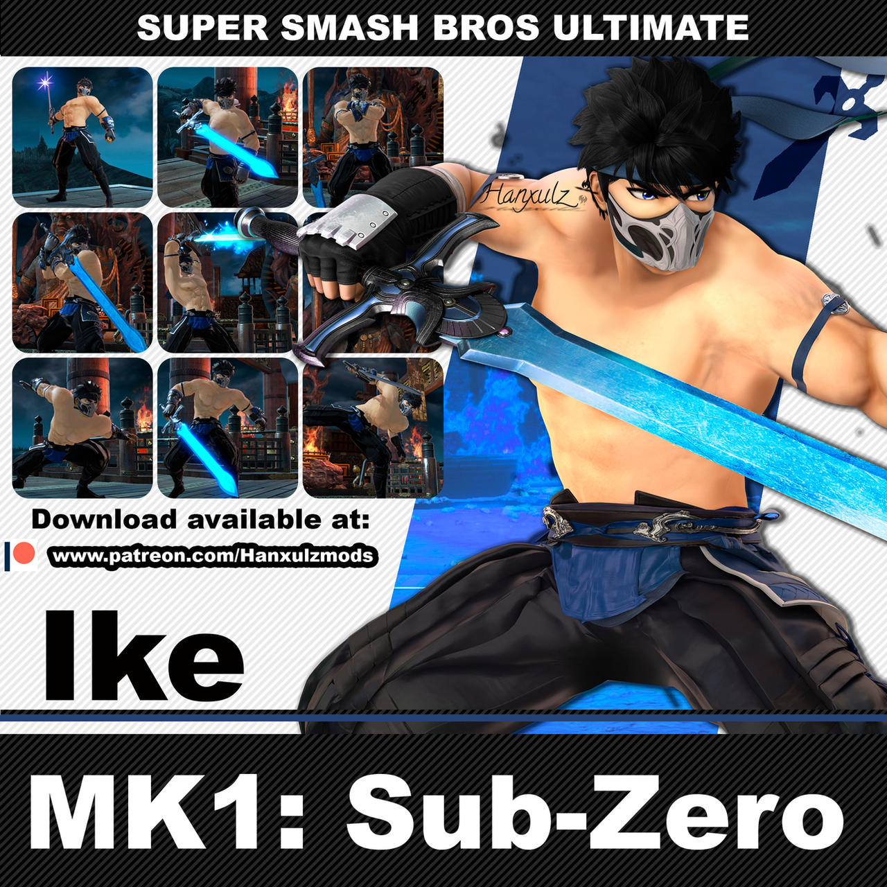 Subzero Mod SSBU Mod: Ike (MK11 - Sub Zero) by Hanxulz on DeviantArt