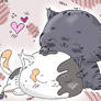 A chibi drawing of my two cats (old art)