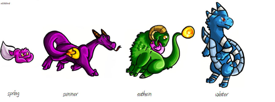 seasons dragons by lembuk on DeviantArt