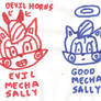 Evil Mecha Sally and Good Mecha Sally