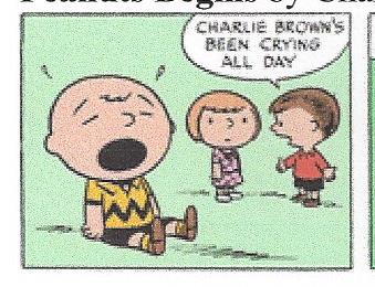 Charlie Brown's been crying all day