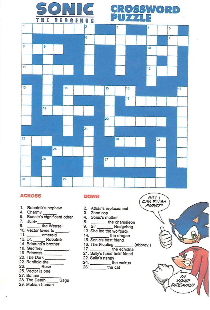 Sonic Crossword Puzzle by dth1971 on DeviantArt