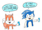 Sonic and Tails w/Sonic the Hedgehog movie tickets by dth1971