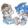 Colored in Kid Sonic/Kid Sally lineart