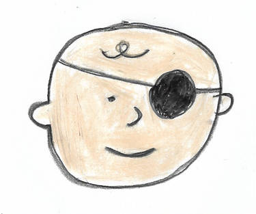 Charlie Brown wearing an eye patch