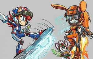 Sally and Bunnie and Chip Sonic Riders Style