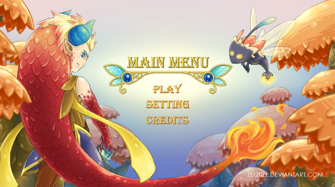 Main menu UI design wallpaper for mobile game by ZequeL on DeviantArt