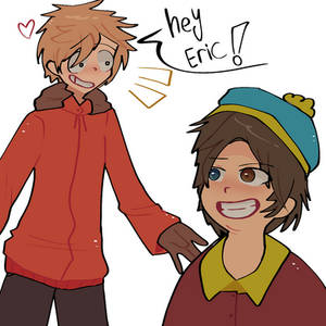 Kenny saying hi to cartman 