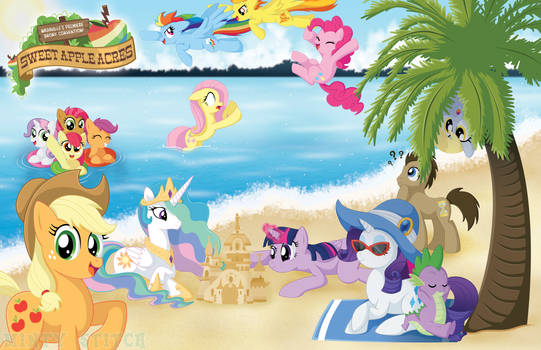 Mane 6 and Friends at the Beach