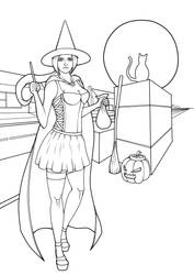 Sexy Witch Lineart