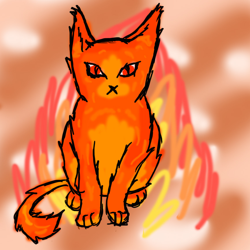 fire kitty doodle