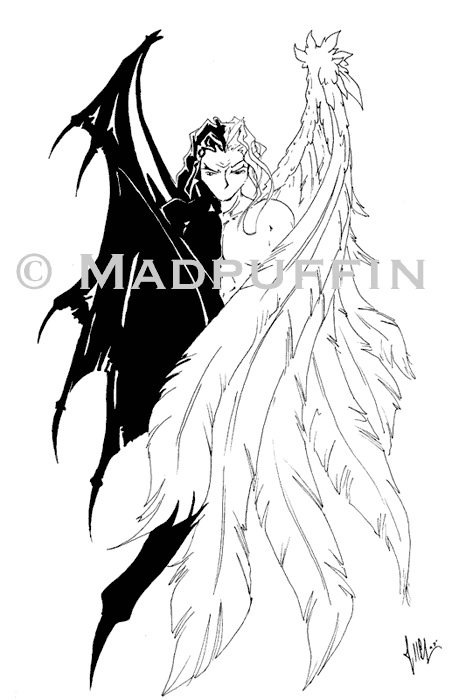 Angel Devil tattoo design by madpuffins on DeviantArt Angel Devil tattoo design by madpuffins on DeviantArt