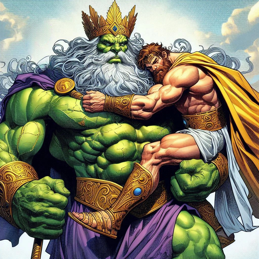 Hercules hugs Hulk by Blathering on DeviantArt