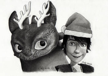 Toothless and Hiccup wish you a Merry Christmas