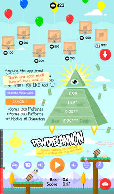 PewDieCannon - iOS mobile game interface