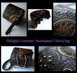 Leather Steampunk Clutch Handbag