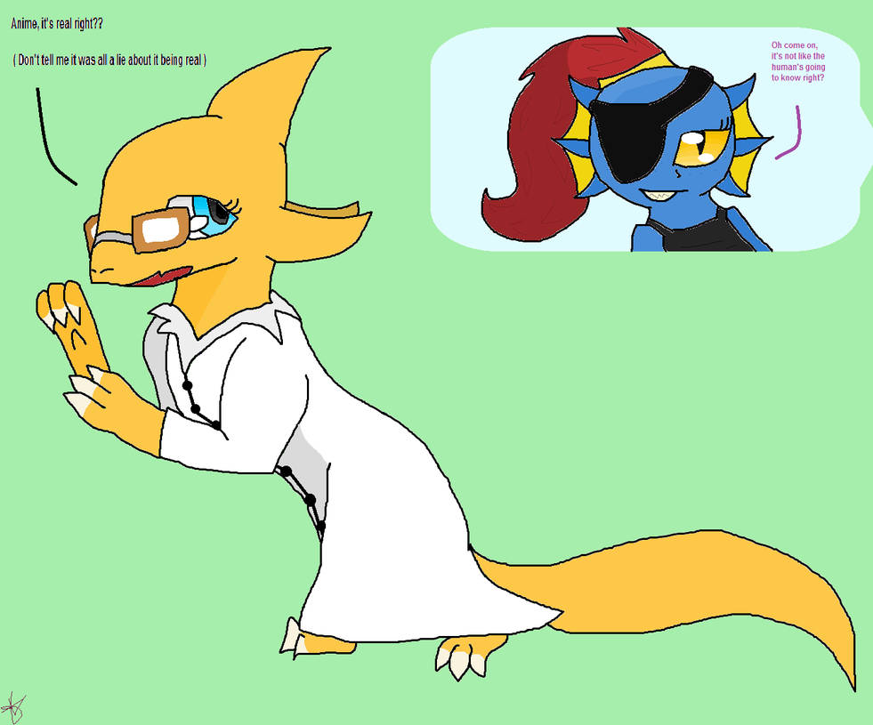 Alphys and Undyne by peacherweasel on DeviantArt